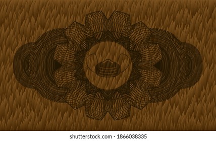 Lineare Dekoration Gesichtsmaske Icon in Fur Badge. Eleganter Hintergrund. Illustration. 