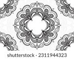 linear decorative element mandala ornamental composition ornament element background print for textile