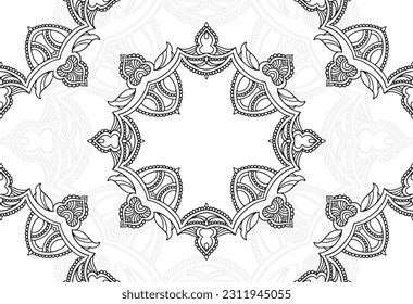 elemento decorativo lineal mandala composición ornamental ornamento elemento impresión de fondo para textil