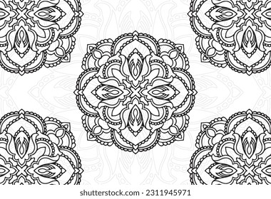 elemento decorativo lineal mandala composición ornamental ornamento elemento impresión de fondo para textil