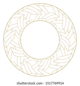 Linear decorative frame with the place for the text. Minimalist vector ornament. Monogram, greeting card, wedding invitation. Vector graphics.
