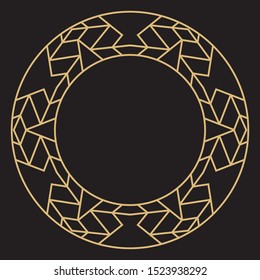 Linear decorative frame with the place for the text. Minimalist vector ornament. Monogram, greeting card, wedding invitation. Vector graphics.