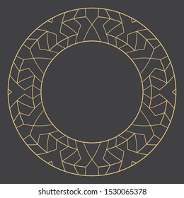 Linear decorative frame with place for text. Minimalist vector ornament. Monogram, greeting card, wedding invitation. Vector graphics.