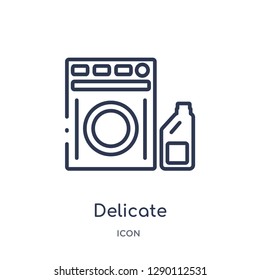 Linear delicate icon from Cleaning outline collection. Thin line delicate vector isolated on white background. delicate trendy illustration
