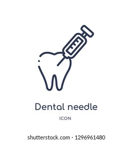 Linear dental needle icon from Dentist outline collection. Thin line dental needle icon isolated on white background. dental needle trendy illustration