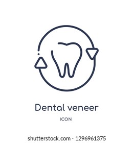 Linear dental veneer icon from Dentist outline collection. Thin line dental veneer icon isolated on white background. dental veneer trendy illustration