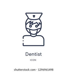 Linear dentist icon from Dentist outline collection. Thin line dentist icon isolated on white background. dentist trendy illustration