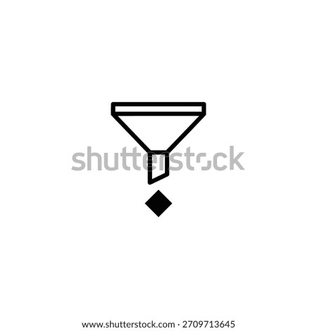 Linear depiction of a funnel extracting a diamond shape representing refined value