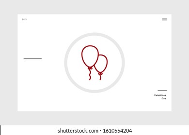 linear design balloons letter valentine-themed icon on a white background