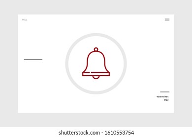 linear design bell letter valentine-themed icon on a white background