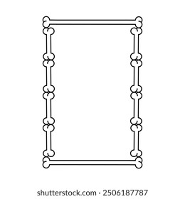 linear design of bones frame for halloween in black color
