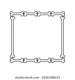linear design of bones frame for halloween in black color 