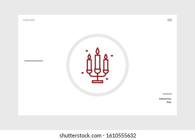 linear design candelabra letter valentine-themed icon on a white background