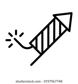 linear design of celebration fire rocket vector