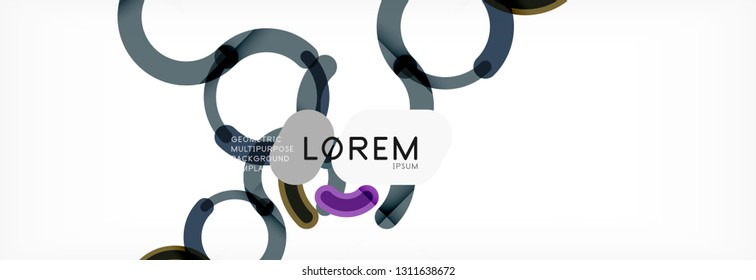 Linear design circle background, vector modern techno wallpaper