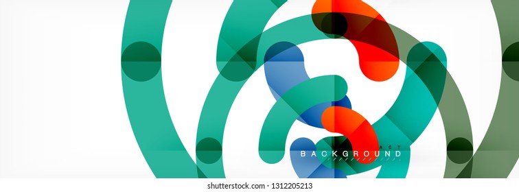 Linear design circle background, vector modern techno wallpaper