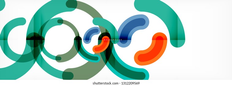 Linear design circle background, vector modern techno wallpaper