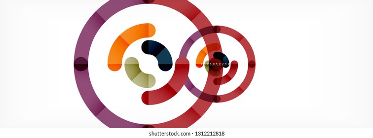 Linear design circle background, vector modern techno wallpaper