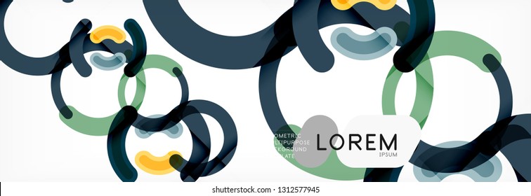 Linear design circle background, vector modern techno wallpaper