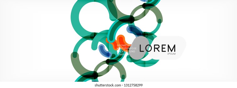 Linear design circle background, vector modern techno wallpaper