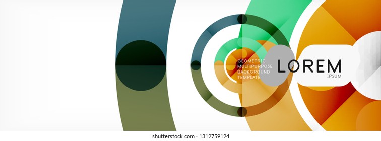 Linear design circle background, vector modern techno wallpaper