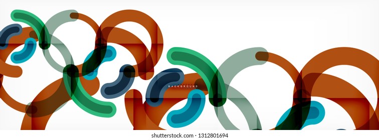 Linear design circle background, vector modern techno wallpaper
