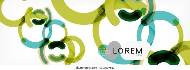 Linear design circle background, vector modern techno wallpaper
