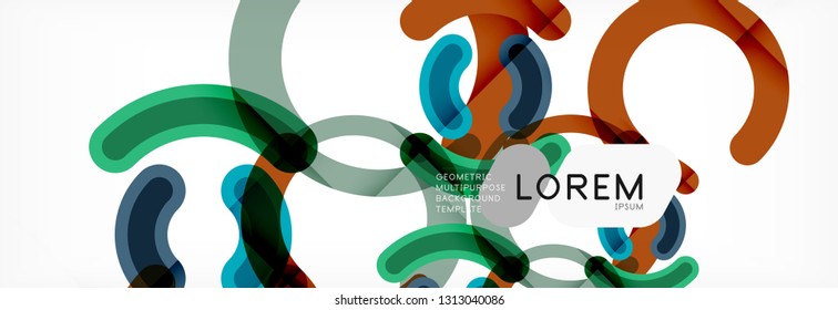 Linear design circle background, vector modern techno wallpaper
