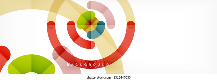 Linear design circle background, vector modern techno wallpaper
