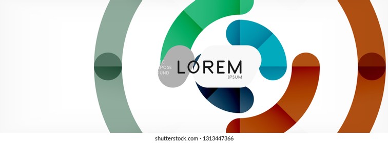 Linear design circle background, vector modern techno wallpaper