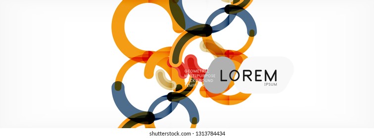 Linear design circle background, vector modern techno wallpaper