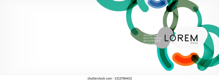 Linear design circle background, vector modern techno wallpaper