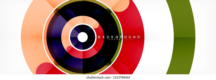 Linear design circle background, vector modern techno wallpaper