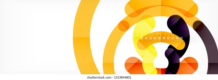 Linear design circle background, vector modern techno wallpaper