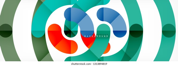 Linear design circle background, vector modern techno wallpaper