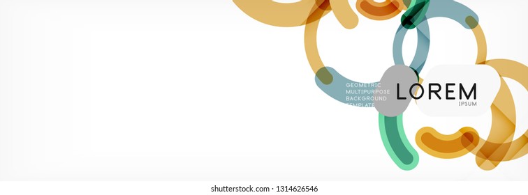 Linear design circle background, vector modern techno wallpaper