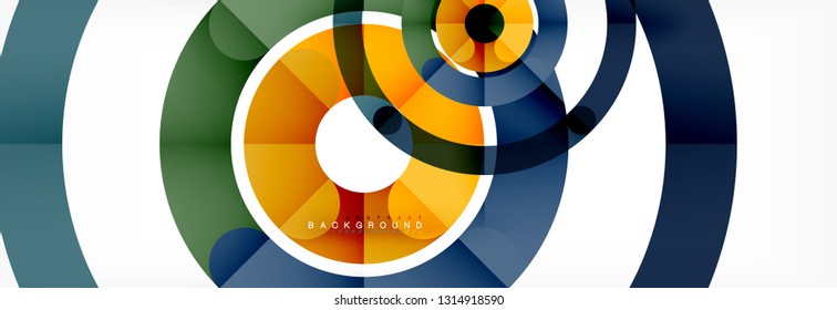 Linear design circle background, vector modern techno wallpaper