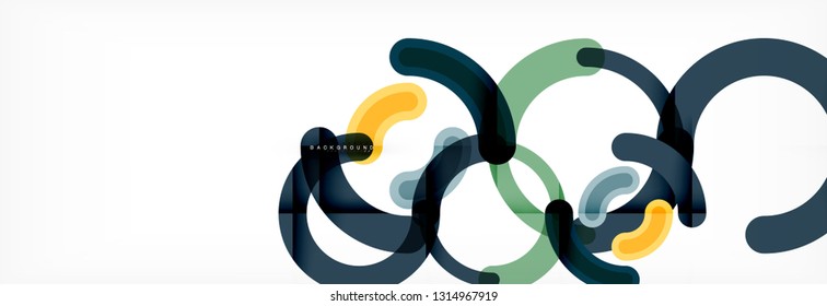 Linear design circle background, vector modern techno wallpaper