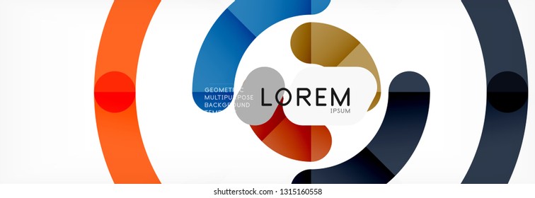 Linear design circle background, vector modern techno wallpaper