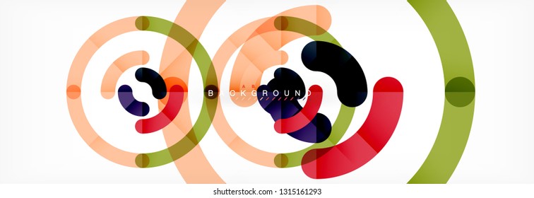 Linear design circle background, vector modern techno wallpaper