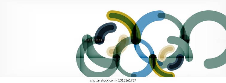 Linear design circle background, vector modern techno wallpaper