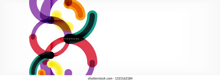 Linear design circle background, vector modern techno wallpaper