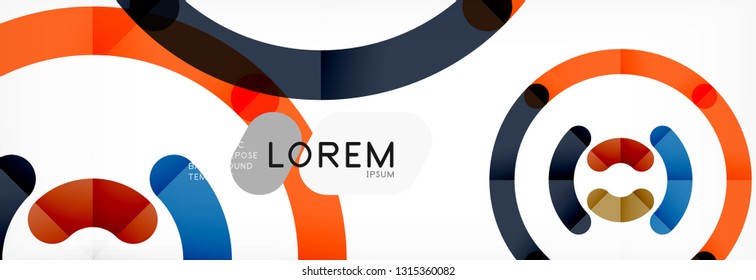 Linear design circle background, vector modern techno wallpaper