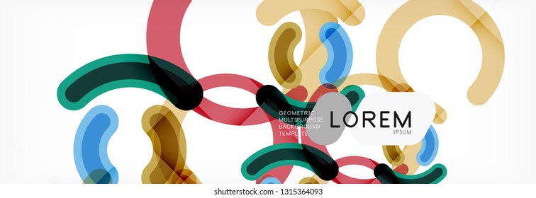 Linear design circle background, vector modern techno wallpaper