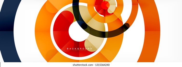 Linear design circle background, vector modern techno wallpaper