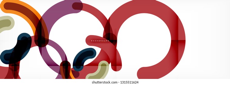 Linear design circle background, vector modern techno wallpaper