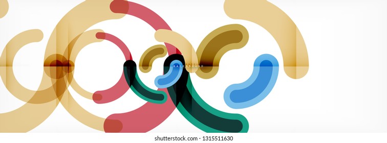 Linear design circle background, vector modern techno wallpaper