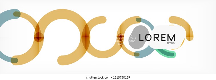 Linear design circle background, vector modern techno wallpaper
