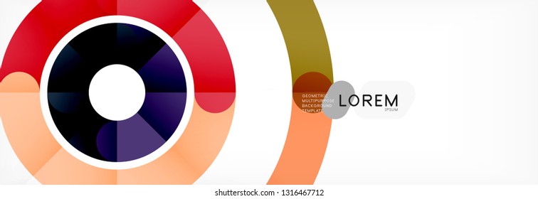 Linear design circle background, vector modern techno wallpaper
