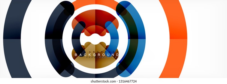 Linear design circle background, vector modern techno wallpaper
